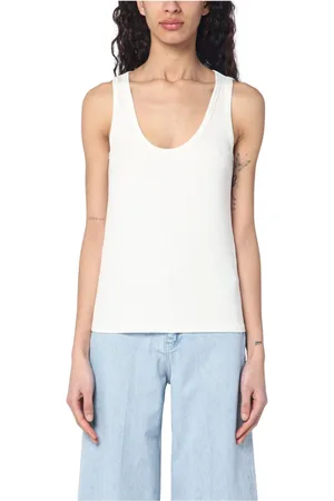 Calvin Klein Femme, Tops, Blanc, Taille: 42 FR Débardeur Élégant pour Femmes
