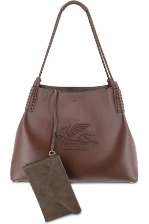 Etro Femme, Sacs, Brun, Taille: ONE Size Sac de Magasinage en Cuir Marron Libra