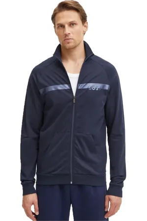 HUGO BOSS Homme, Sweatshirts et sweats à capuche, Bleu, Taille: S Veste de survêtement en coton