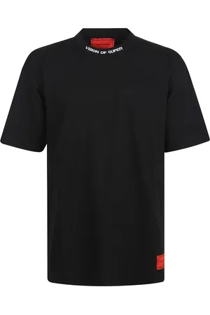 Vision Of Super Homme, Tops, Noir, Taille: M T-shirt noir avec impression de crâne et logo