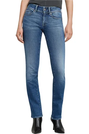 G-Star Femme, Jeans, Bleu, Taille: W27 L34 Jean Slim Straight avec Taille Ajustable
