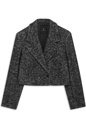 ANINE BING Femme, Vestes, Noir, Taille: 40 FR Tweed Vienna Blazer Noir Blanc