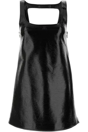 Courrèges Femme, Robes, Noir, Taille: 42 FR Mini robe en vinyle noir