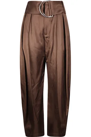 J.W.Anderson Femme, Pantalons, Brun, Taille: 36 FR Pantalon plissé avec anneau en D