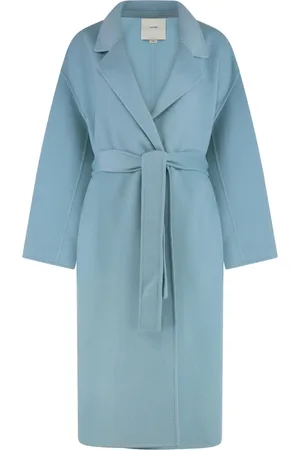 Calvin Klein Femme, Manteaux, Bleu, Taille: 36 FR Manteau Ceinturé en Laine