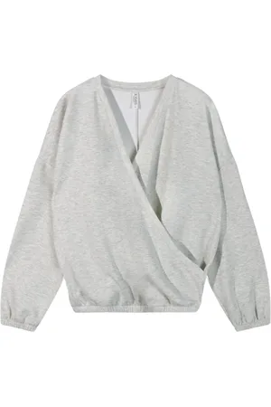 10 days Femme, Sweatshirts et sweats à capuche, Gris, Taille: 38 FR Pull de danse croisé avec impression métallique