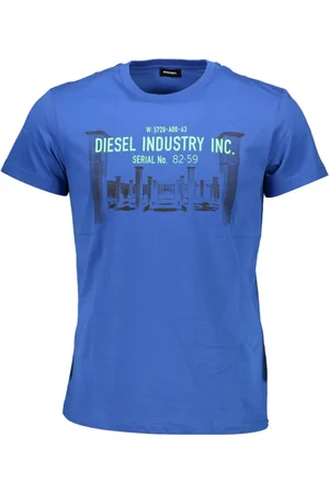Diesel Homme, Tops, Bleu, Taille: S T-shirt imprimé à manches courtes et col rond
