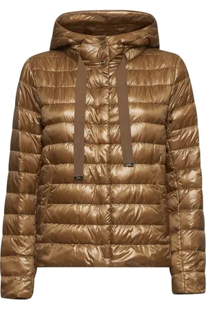 HERNO Femme, Vestes, Brun, Taille: 36 FR Doudoune Camel à Capuche