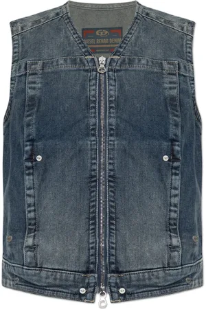 Diesel Femme, Vestes, Bleu, Taille: 38 FR Gilet en denim De-Proof-Re