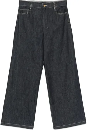 Max Mara Femme, Jeans, Bleu, Taille: 36 FR Pantalon Large en Denim