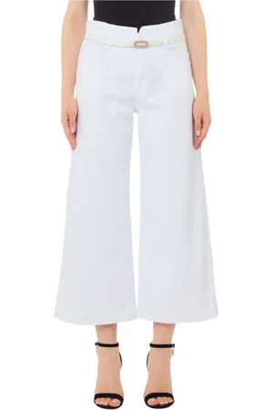 Liu Jo Femme, Pantalons, Blanc, Taille: W27 Pantalon Flare Cropped Corset
