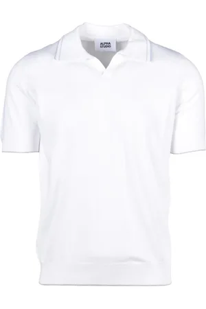 ALPHA STUDIO Homme, Tops, Blanc, Taille: M Polo en Tricot de Coton