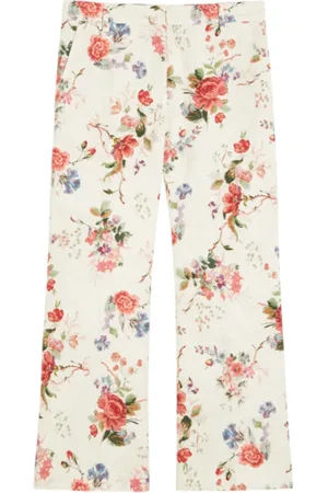 Max Mara Femme, Pantalons, Multicolore, Taille: 38 FR Pantalon évasé en coton blanc