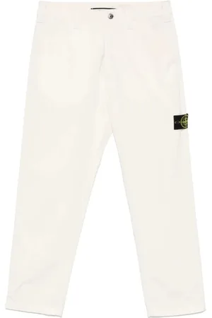 Stone Island Homme, Pantalons, Blanc, Taille: W33 Pantalons Cargo Décontractés pour Hommes