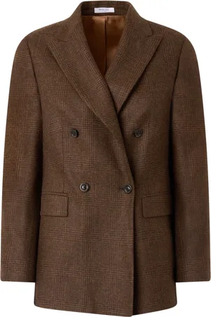 Boglioli Femme, Vestes, Brun, Taille: 36 FR Prince of Wales flannel Bianca Blazer