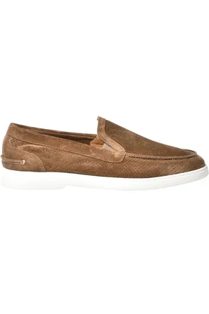 BALDININI Homme, Chaussures, Brun, Taille: 45 EU Perforated suede leather slipper