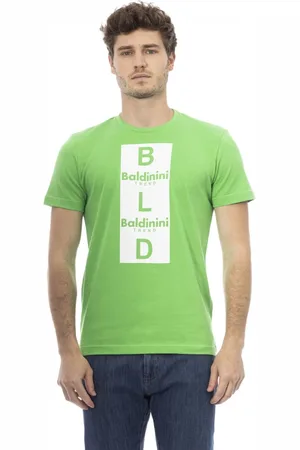 BALDININI Homme, Tops, Vert, Taille: M T-shirt Manches Courtes Col Rond