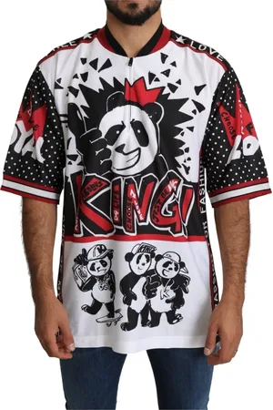 Dolce & Gabbana Homme, Tops, Multicolore, Taille: S T-shirt Homme Panda Top Blanc
