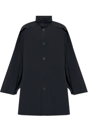 Issey Miyake Homme, Manteaux, Bleu, Taille: L Manteau Homme Plissé avec col montant
