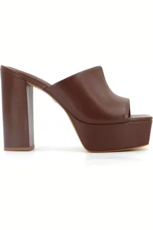 CARRANO Femme, Chaussures, Brun, Taille: 38 EU Mules en cuir avec bout carré