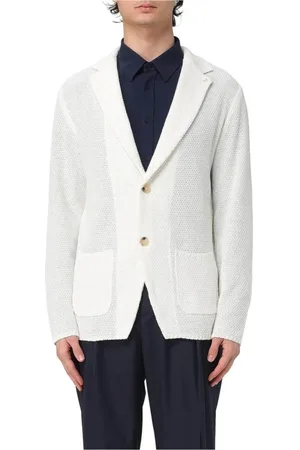Manuel Ritz Homme, Vestes, Blanc, Taille: L Veste en Jersey pour Homme