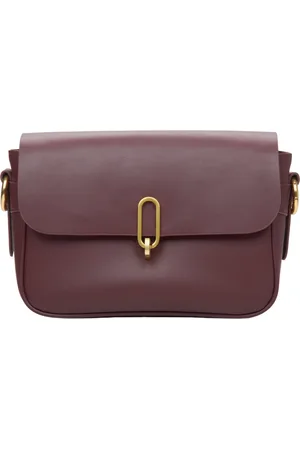 Estro Femme, Sacs, Rouge, Taille: ONE Size Sac à bandoulière bordeaux pour femmes en cuir véritable Er00115800