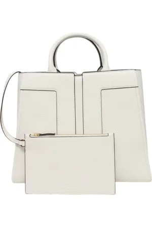 Elisabetta Franchi Femme, Sacs, , Taille: ONE Size Sac Shopper Chic en Ivoire avec Détails Contrastés