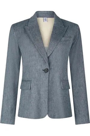 Liu Jo Femme, Vestes, Bleu, Taille: 42 FR Veste en Mélange de Lin