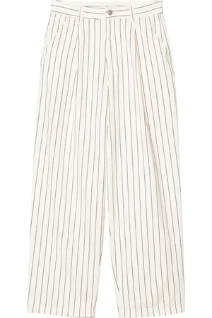 Carhartt Femme, Pantalons, Blanc, Taille: W27 Pantalon large en coton rayé