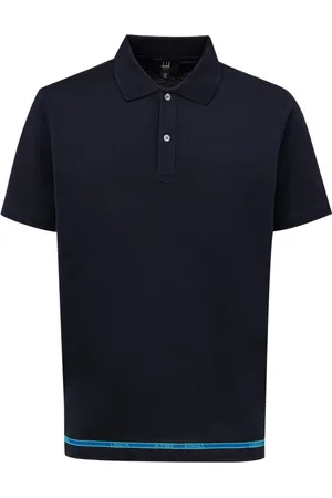 Dunhill Homme, Tops, Bleu, Taille: L Polo en Coton Bleu Marine