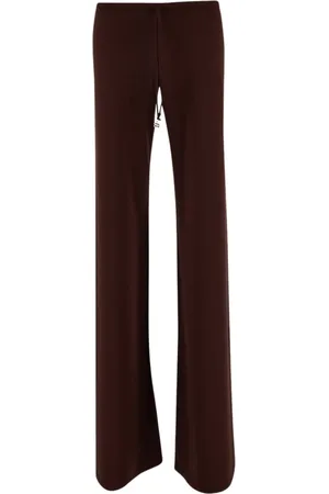 FISICO Femme, Pantalons, Brun, Taille: 36 FR Pantalon Palazzo à cordon