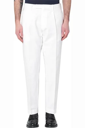 Biagio Santaniello Homme, Pantalons, Blanc, Taille: M Pantalon Coupe Droite Arechi