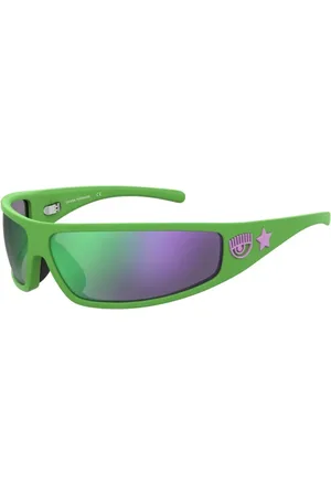 Chiara Ferragni Femme, Accessoires, Vert, Taille: ONE Size Lunettes de Soleil Moon Eye Verres Multicolores Verts