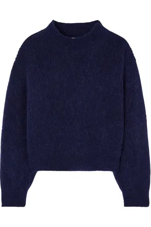 American Vintage Femme, Pulls, Bleu, Taille: 38 FR Pull en Maille Douce et Légère