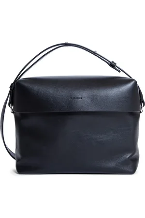 Jil Sander Homme, Sacs, Noir, Taille: ONE Size Sac bandoulière noir avec logo en relief