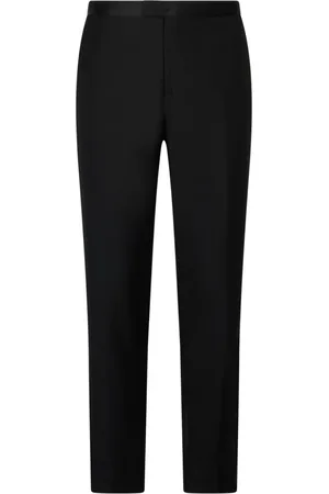 Boglioli Homme, Pantalons, Noir, Taille: XL Pantalon de smoking en laine vierge avec satin