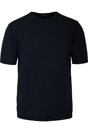 Bomboogie Homme, Tops, Bleu, Taille: 2XL Pull à Manches Courtes et Col Rond en Point de Stockinette
