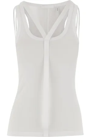 Helmut Lang Femme, Tops, Blanc, Taille: 36 FR Débardeur Blanc Pima Coton Modal
