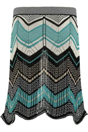 AKEP Femme, Jupes, Multicolore, Taille: 36 FR Jupe Midi Zig Zag Douce