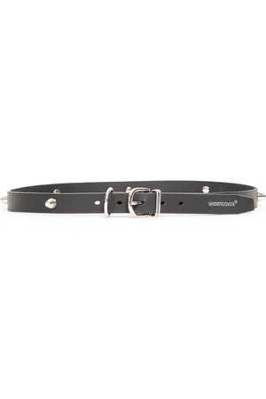 UNDERCOVER Homme, Accessoires, Noir, Taille: ONE Size Ceinture en Cuir Noir Clouté avec Logo
