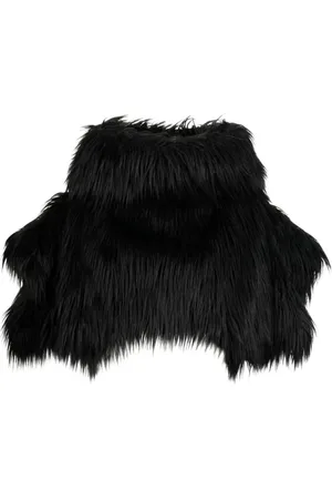 Comme des Garçons Femme, Vestes, Noir, Taille: 38 FR Veste courte en fausse fourrure