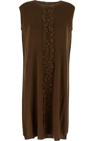 UMA WANG Femme, Robes, Brun, Taille: 38 FR Robe à Franges pour Femmes