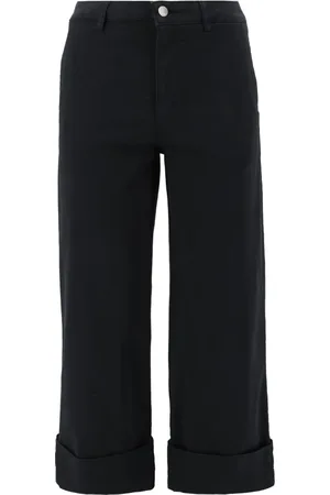 D.EXTERIOR Femme, Jeans, Noir, Taille: 40 FR Pantalon en Coton Stretch Noir avec Revers