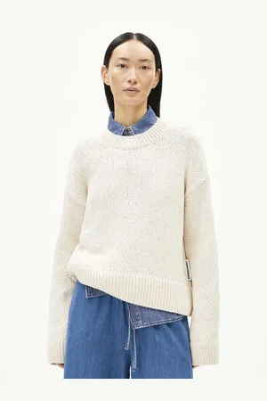 Armedangels Femme, Pulls, Blanc, Taille: 36 FR Pull en Maille Épaisse
