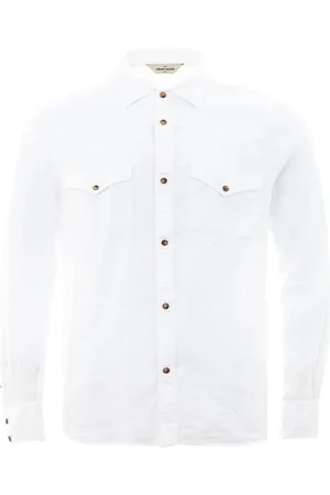 Gran Sasso Homme, Chemises, Blanc, Taille: L Chemise en Lin Blanc Design Classique