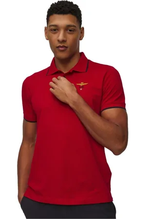 Aeronautica Militare Homme, Tops, Rouge, Taille: XL Polo en Coton