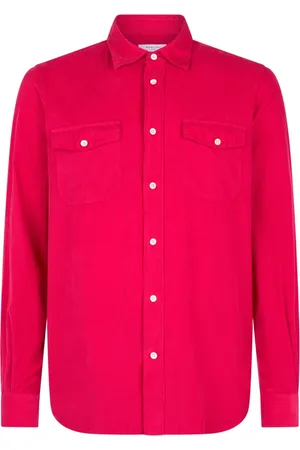 Boglioli Homme, Chemises, Rose, Taille: L Baby Corduroy Western Shirt