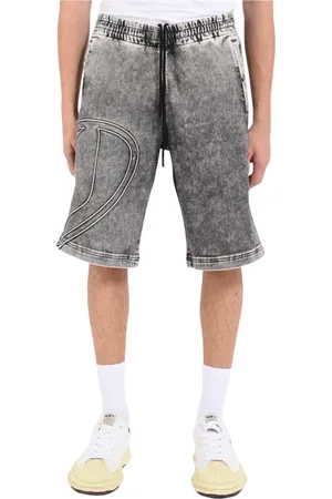 Diesel Homme, Shorts, Gris, Taille: S Pantalon de Piste Ovale en Coton avec Poches
