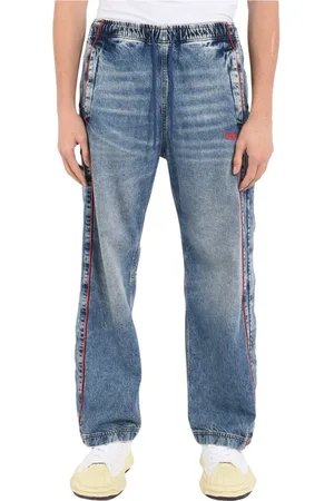 Diesel Homme, Jeans, Bleu, Taille: L Jean en Denim de Coton à Jambes Larges