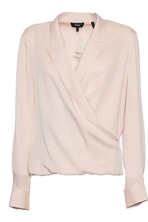 THEORY Femme, Blouses et Chemises, Rose, Taille: 40 FR Blush V-Neck Wrap Blouse